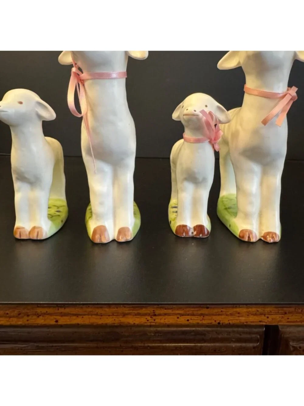Vintage Dept 56 Sheep Lamb Family Figurines Set of 4 Farmhouse Made in Japan - Picture 6 of 14